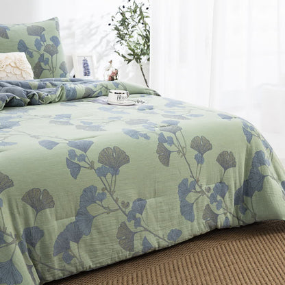 Rustic Ginkgo Leaf Cotton Gauze Bedding