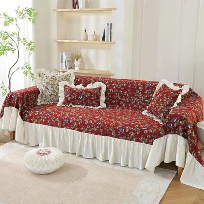 Rural Style Bird & Floral Soft Sofa Cover