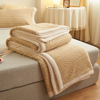 Jacquard Double Fleece Thick Warm Blanket