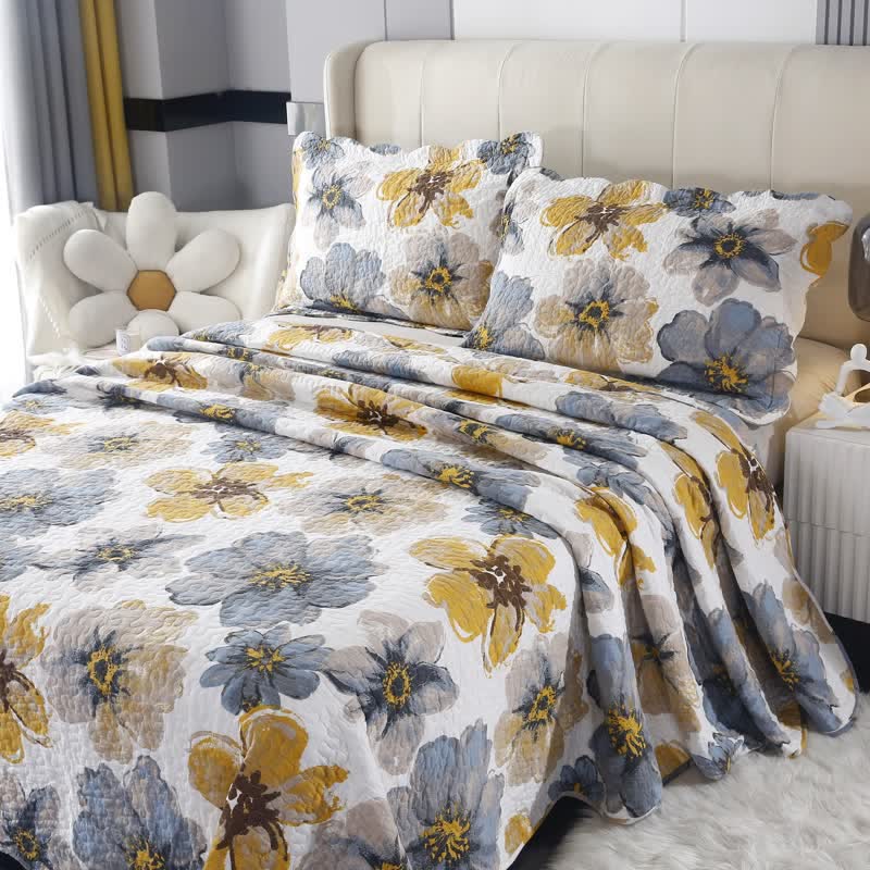 Pastoral Pure Cotton Quilted Bedding Set(3PCS)