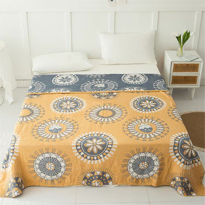 Floral Cotton Four-layer Gauze Towel Quilt