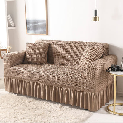 Simple Style Ruffled Elastic Sofa Cover