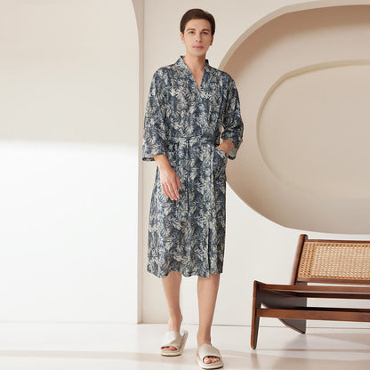 Palm Leaves Absorbent Breathable Bathrobe