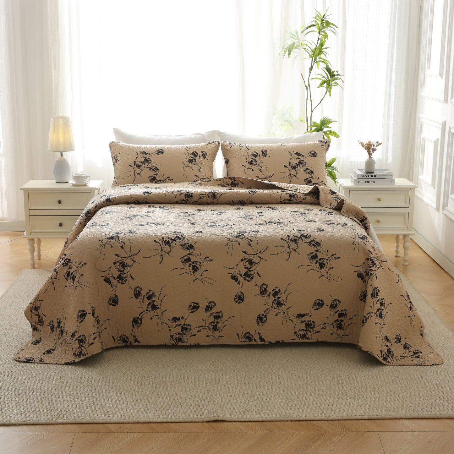 Quilted Cotton Vintage Floral Bedding