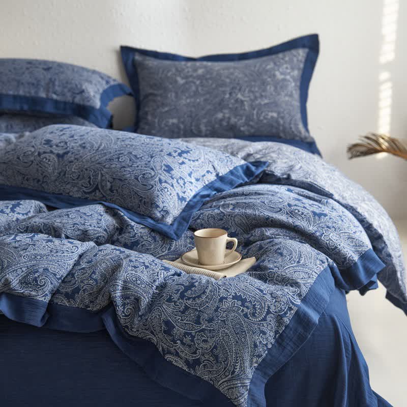 Jacquard Cotton Gauze Vintage Bedding Set (4PCS)