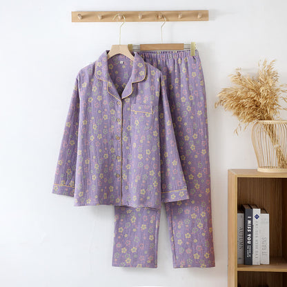 Long Sleeve Jacquard Floral Loungewear Set