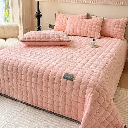 Modern Style Square Texture Soft Coverlet  - Coverlet - Pink - King - image 7