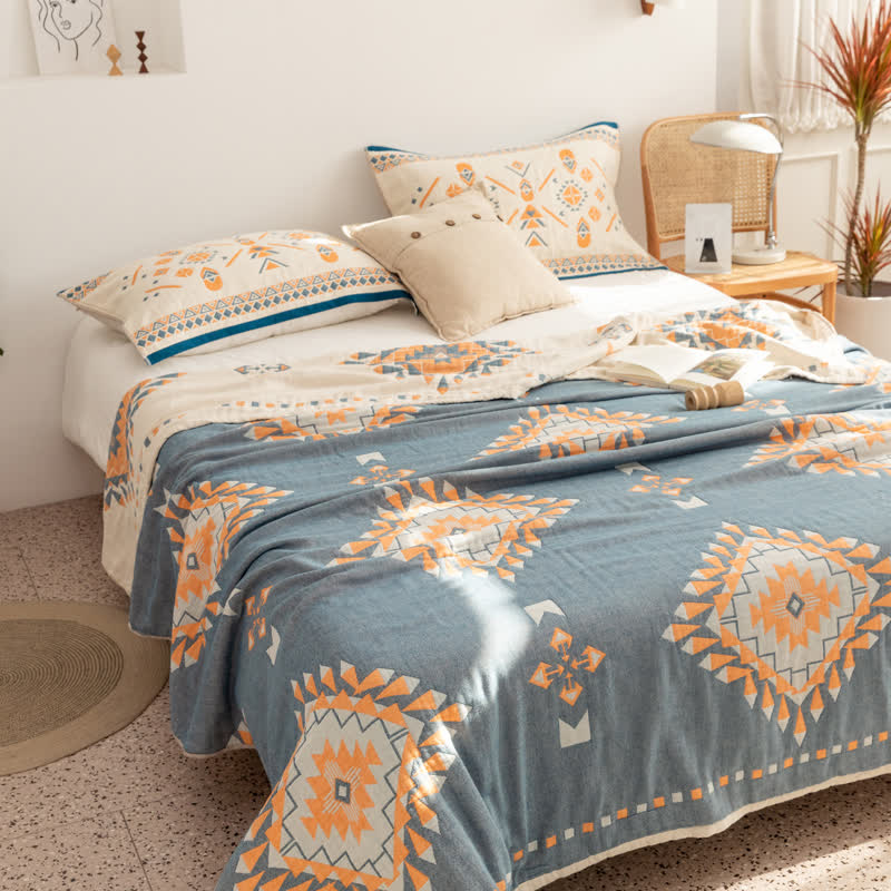 Bohemian Geometric Cotton Gauze Quilt