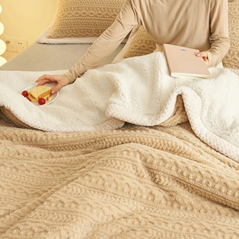 Jacquard Double Fleece Thick Warm Blanket