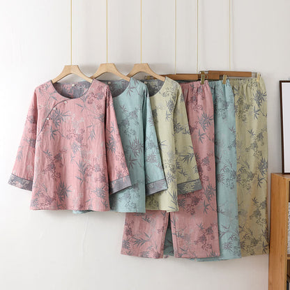 Pure Cotton Round-neck Bamboo Nightwear Set - image 0