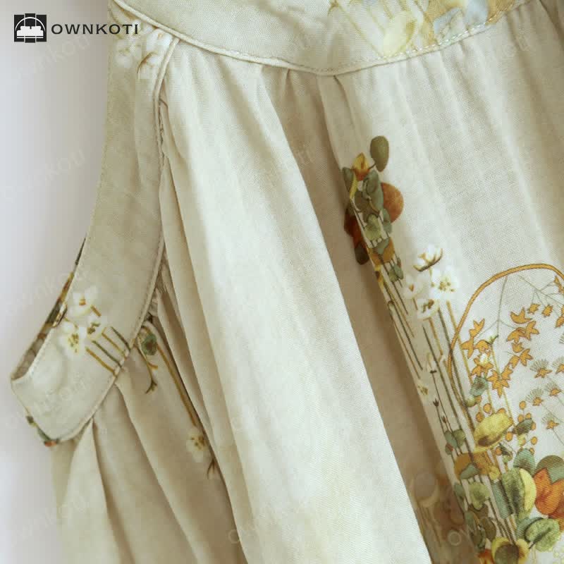 Floral Bamboo Fiber Sleeveless Nightgown
