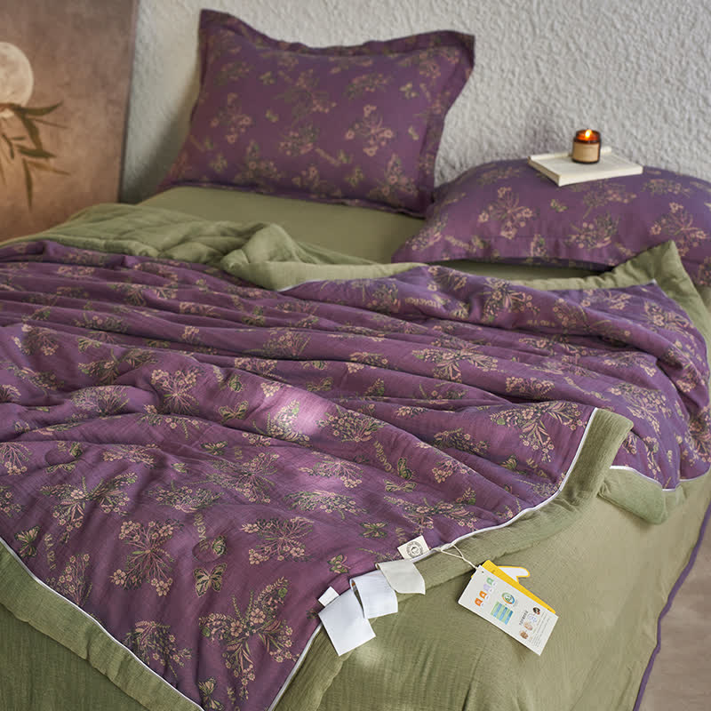 Cotton Gauze Jacquard Elegant Butterfly Bedding