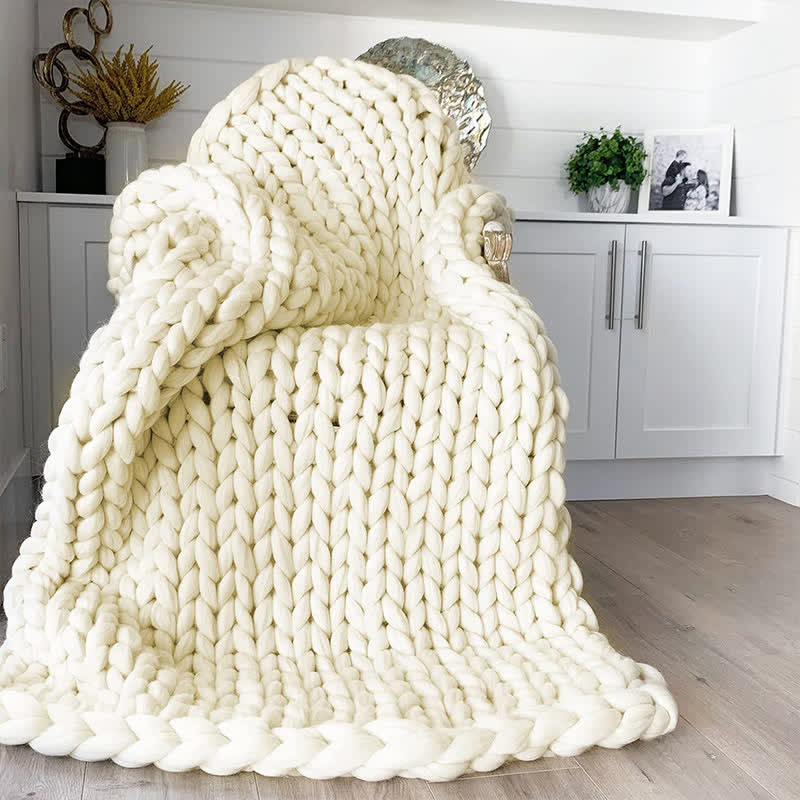 Solid Color Soft Knitted Weighted Blanket - Cheese White - 59" x 71" - image 2