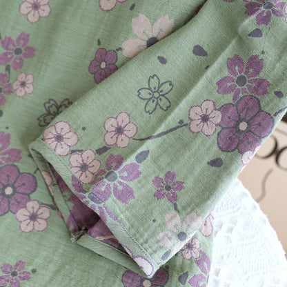 Plum Blossom Bowknot Pure Cotton Loungewear Set - image 5