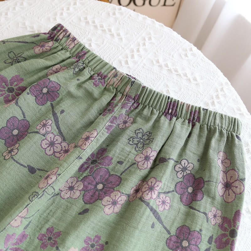 Plum Blossom Bowknot Pure Cotton Loungewear Set - image 7