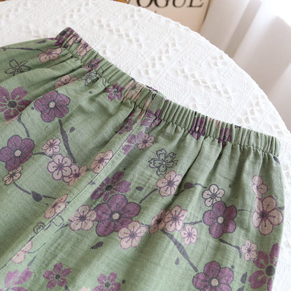 Plum Blossom Bowknot Pure Cotton Loungewear Set - image 7