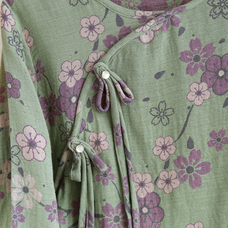 Plum Blossom Bowknot Pure Cotton Loungewear Set - image 4