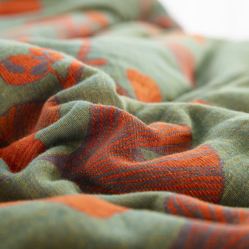 Rustic Ginkgo Leaf Cotton Gauze Bedding  - image 17