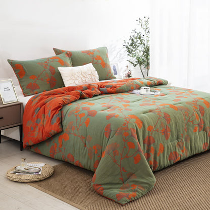 Rustic Ginkgo Leaf Cotton Gauze Bedding  - image 1