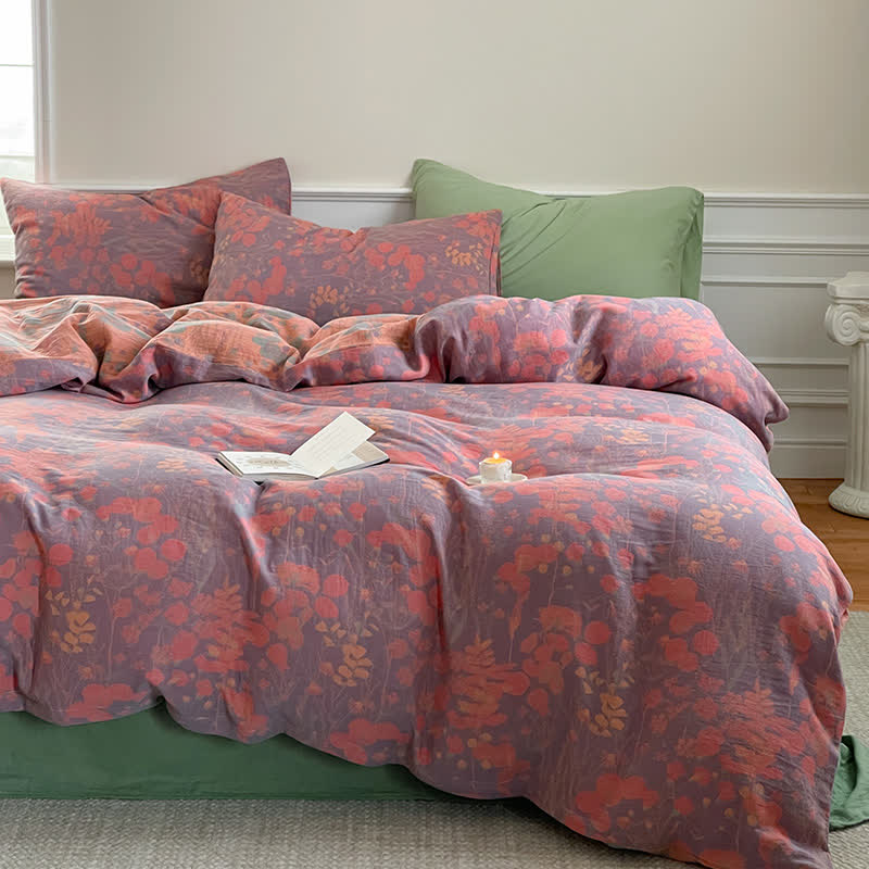 Lotus Pond Cotton Gauze Bedding Set (4PCS) - image 0