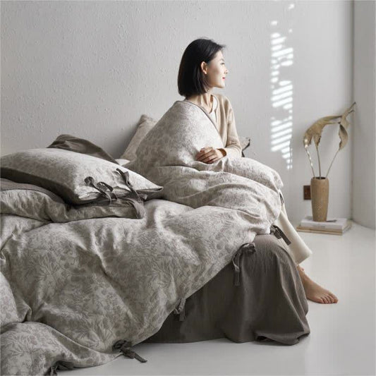 Floral Double Layer Cotton Gauze Bedding