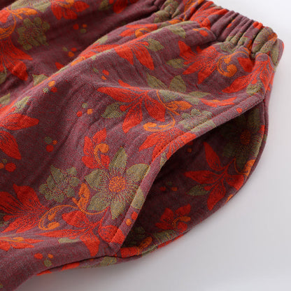 Floral Frog Closure Cotton Gauze Pajama Set - image 7