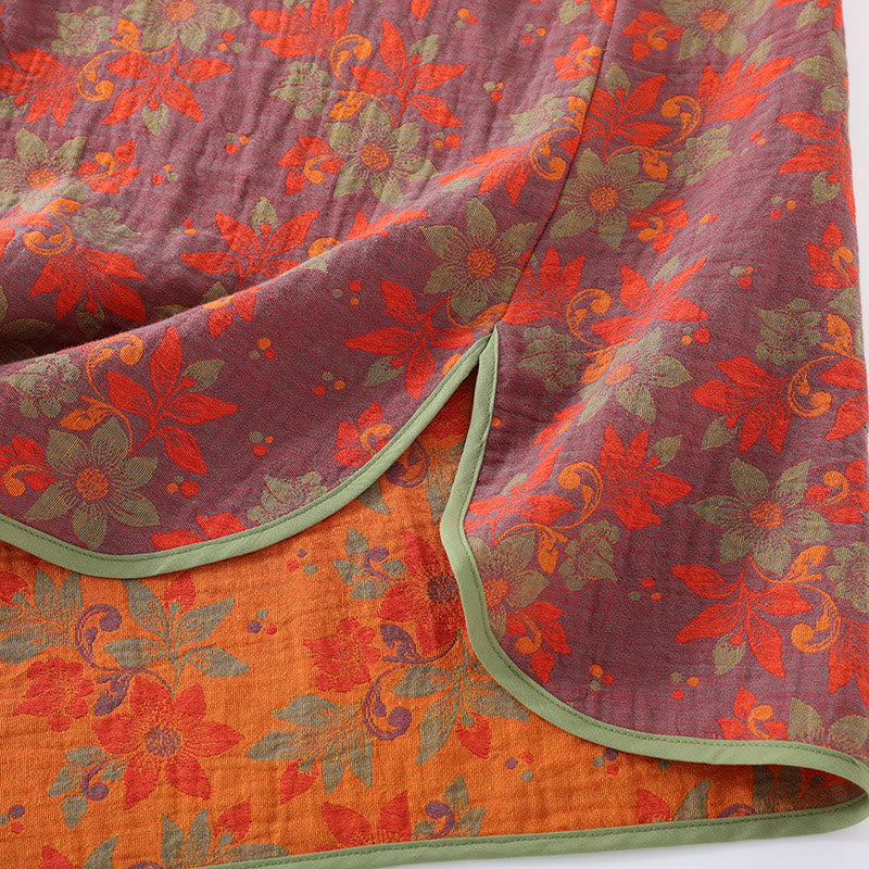 Floral Frog Closure Cotton Gauze Pajama Set - image 4