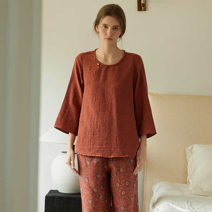 Pastoral Style Cotton Gauze Nightwear