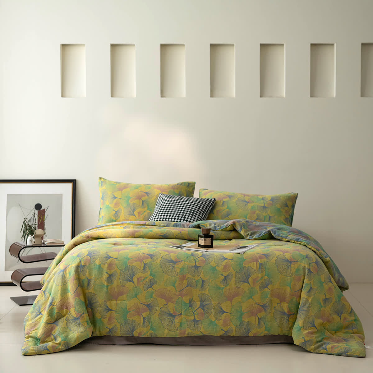 Ginkgo Leaf Cotton Gauze Elegant Bedding