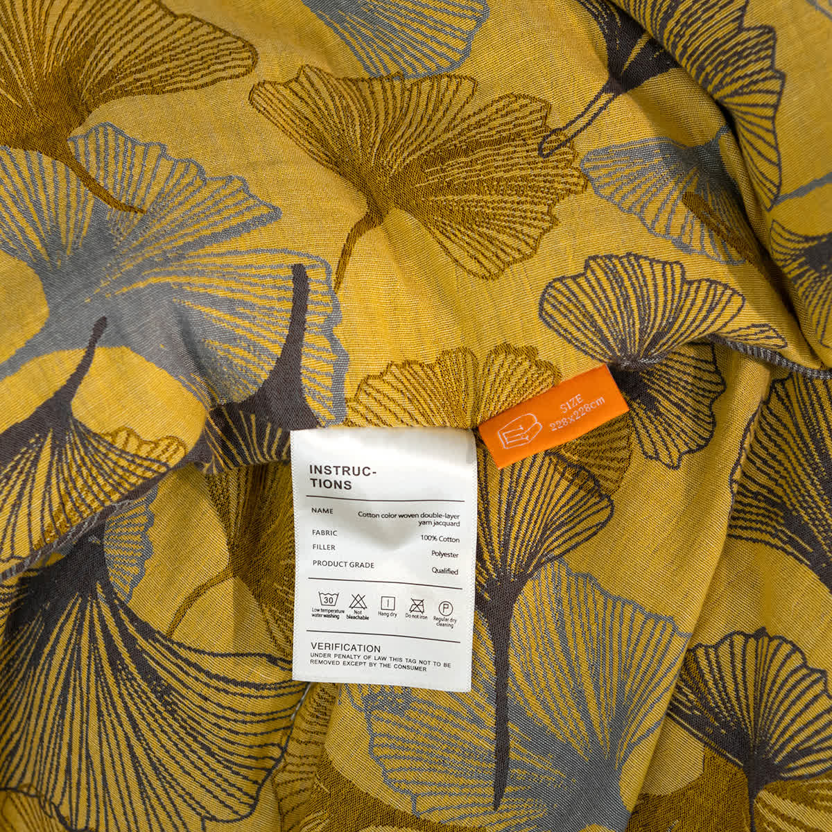 Ginkgo Leaf Cotton Gauze Elegant Bedding