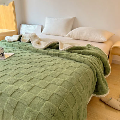 Checkerboard Texture Soft Sherpa Blanket