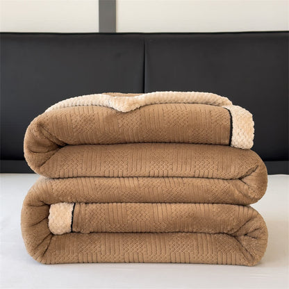 Double-sided Fleece Warm Throw Blanket