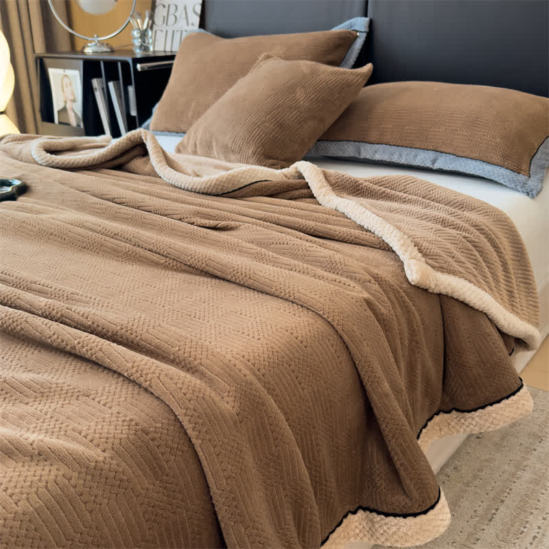 Double-sided Fleece Warm Throw Blanket