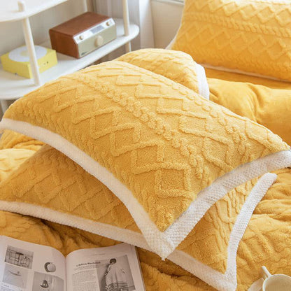 Diamond Texture Soft Fleece Pillowcases(2PCS)