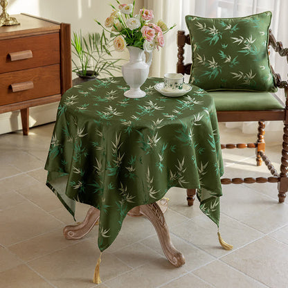 Rustic Bamboo Tassel Elegant Tablecloth