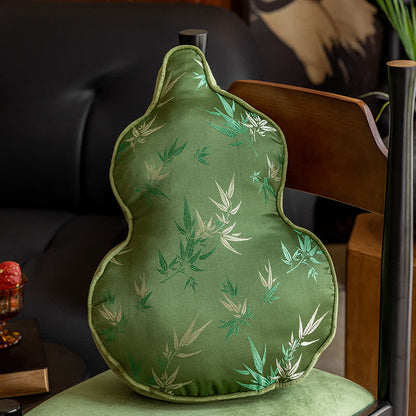 Gourd Shape Bamboo Print Lumbar Pillow