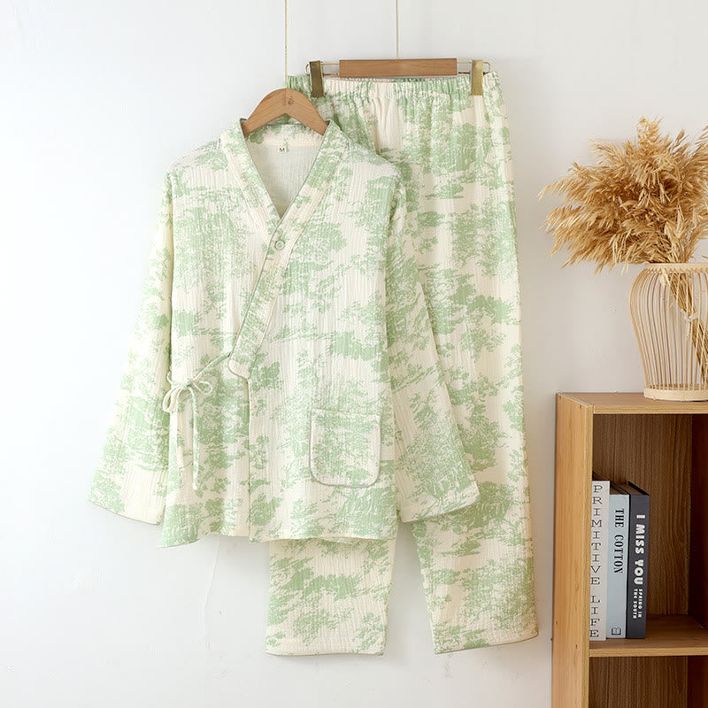 Refresh Cotton Gauze Kimono Pajama Set