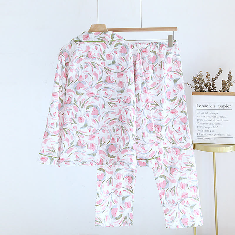 Floral Tulip Cotton Gauze Pajama Set