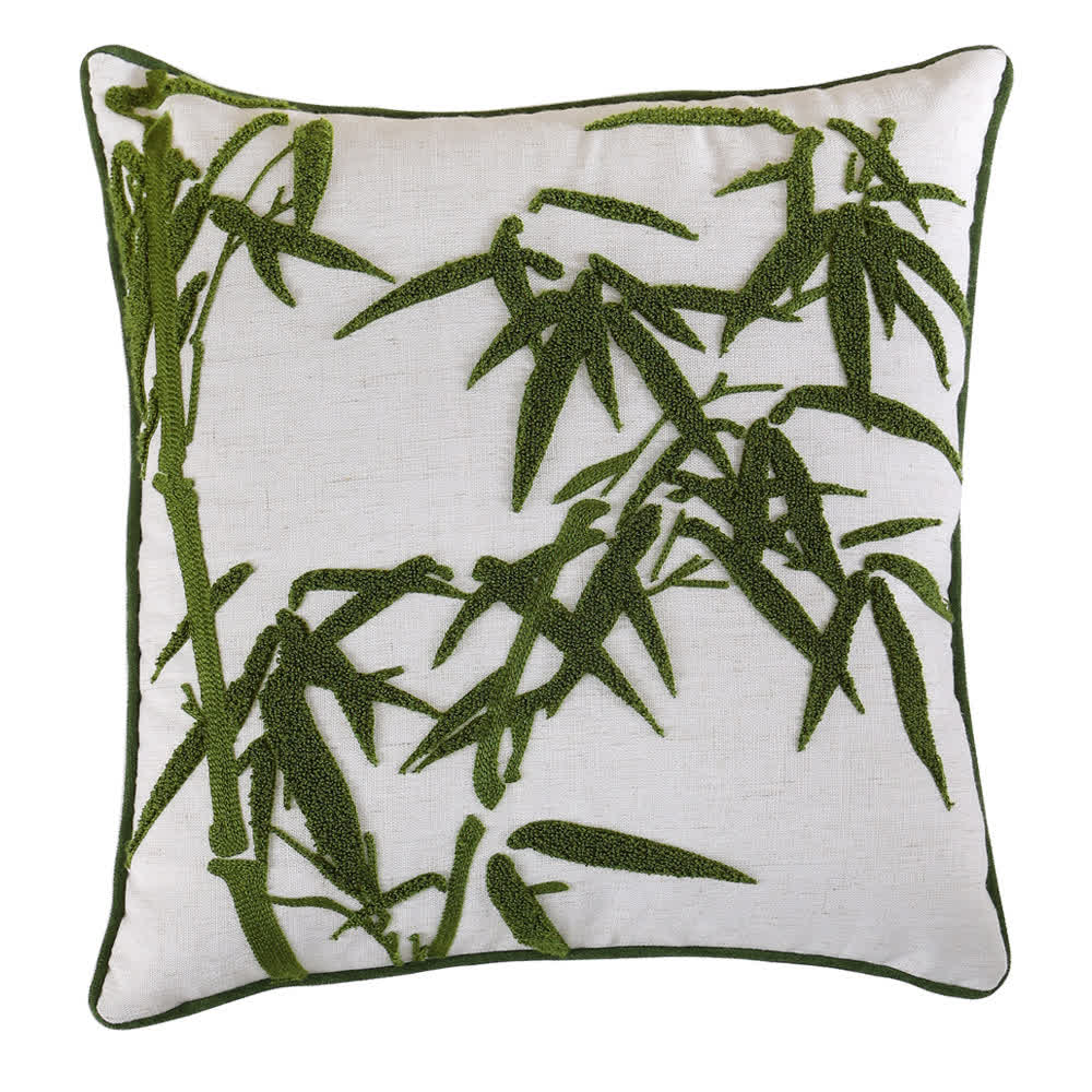 Elegant Embroidered Bamboo Decorative Pillowcase