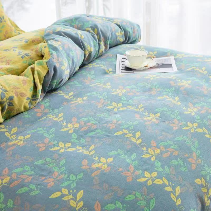 Refresh Leaf Cotton Button Bedding Set (4PCS)