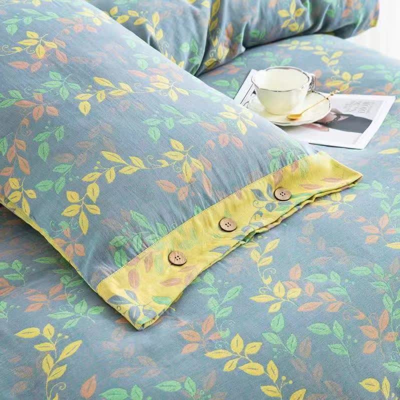 Refresh Leaf Cotton Button Bedding Set (4PCS)