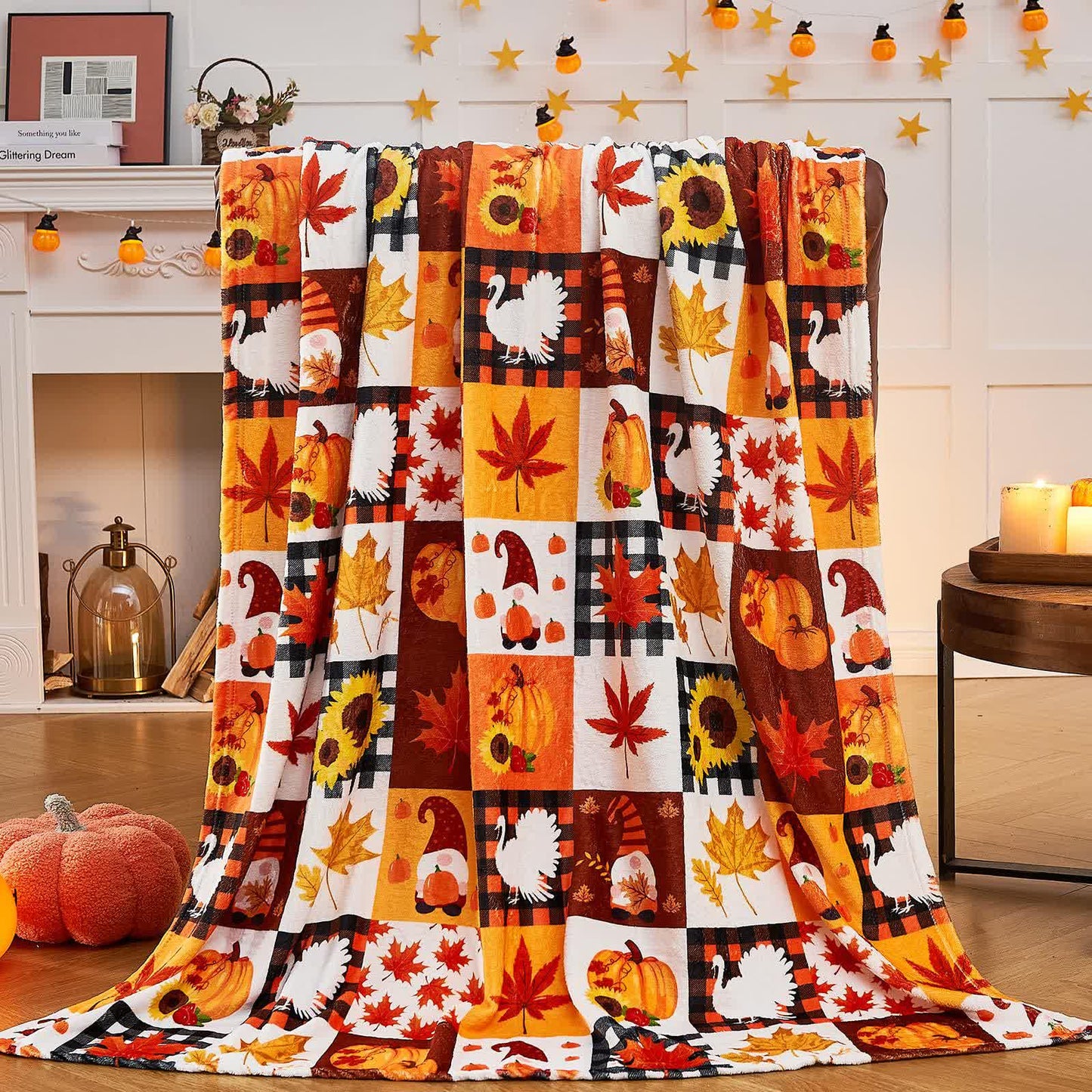 Halloween Pastoral Pumpkin Flannel Blanket