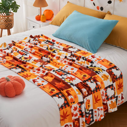 Halloween Pastoral Pumpkin Flannel Blanket