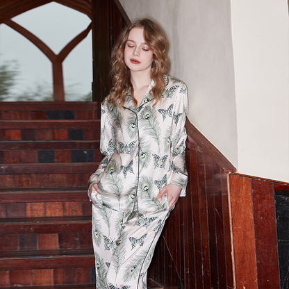 Luxurious Butterfly Peacock Feather Pajama Set