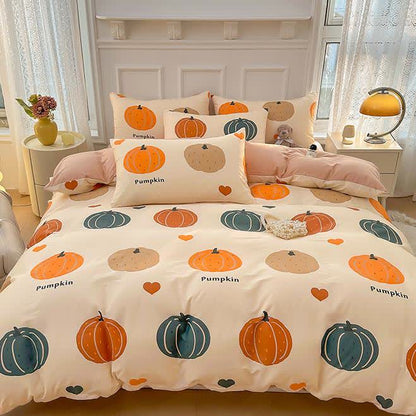 Cartoon Pumpkin Pure Cotton Bedding Set(3pcs)