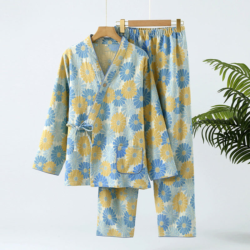 Pure Cotton Yarn-dyed Jacquard Loungewear Set