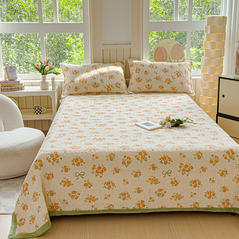 Refresh Flower Warm Velvet Bedding Set(4PCS)