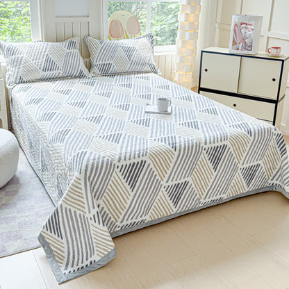 Geometric Line Warm Soft Bedding Set(4PCS)