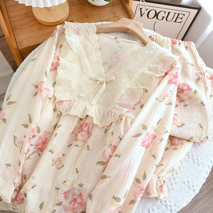 Cotton Gauze Floral Peony Nightwear