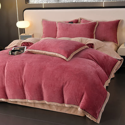 Winter Fleece Solid Color Bedding Set(4PCS)